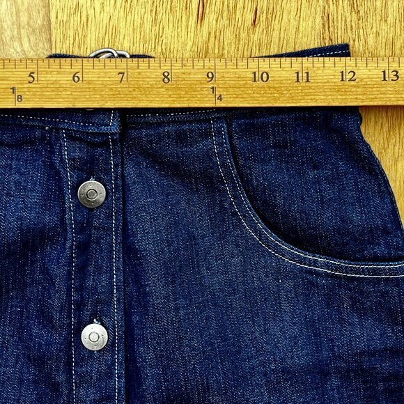 MIH JEANS CALLCOTT A LINE DENIM MIDI SKIRT WOMEN’S sz S Blue Front Buttons - Picture 7 of 9